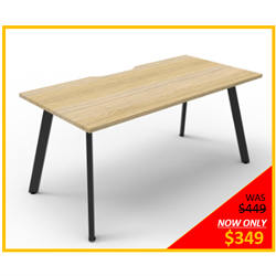 Rapidline Eternity Single Sided Desk Oak over Black WITH PRICING